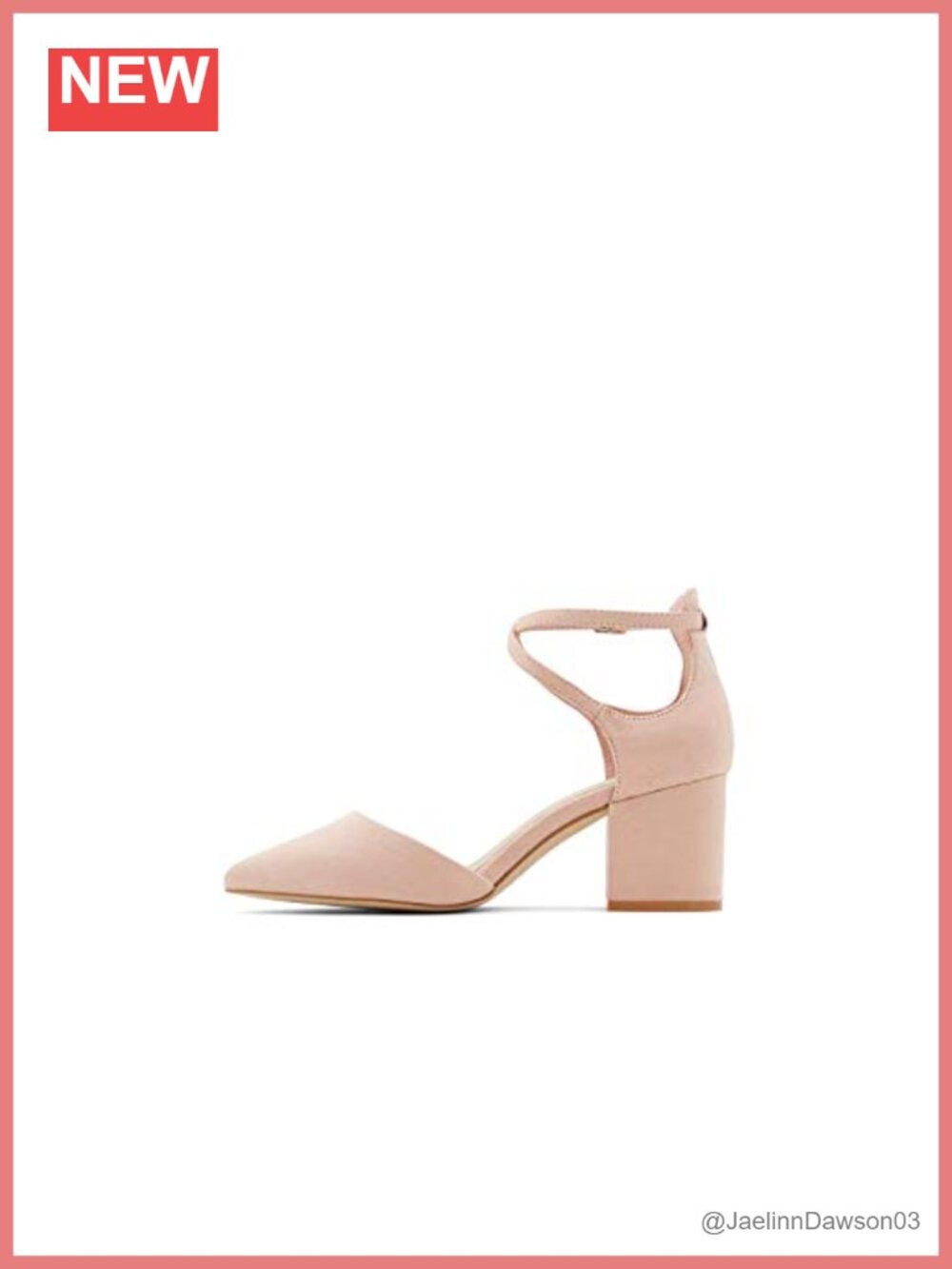 ALDO Women's Brookshear Block Heel Pump Size 8.5 Faux Leather Ankle Strap
